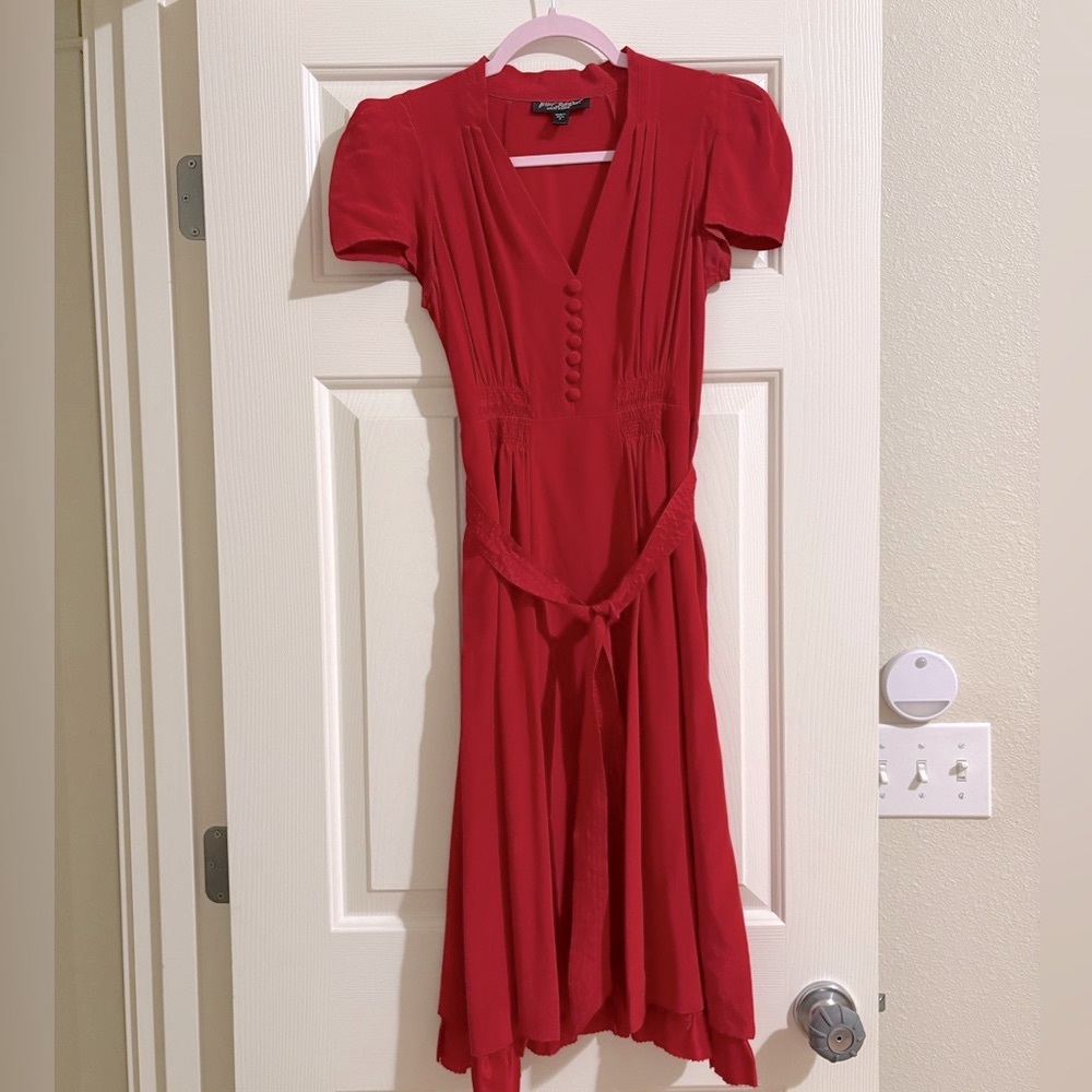 Vintage Betsey Johnson New York Red Midi Dress
